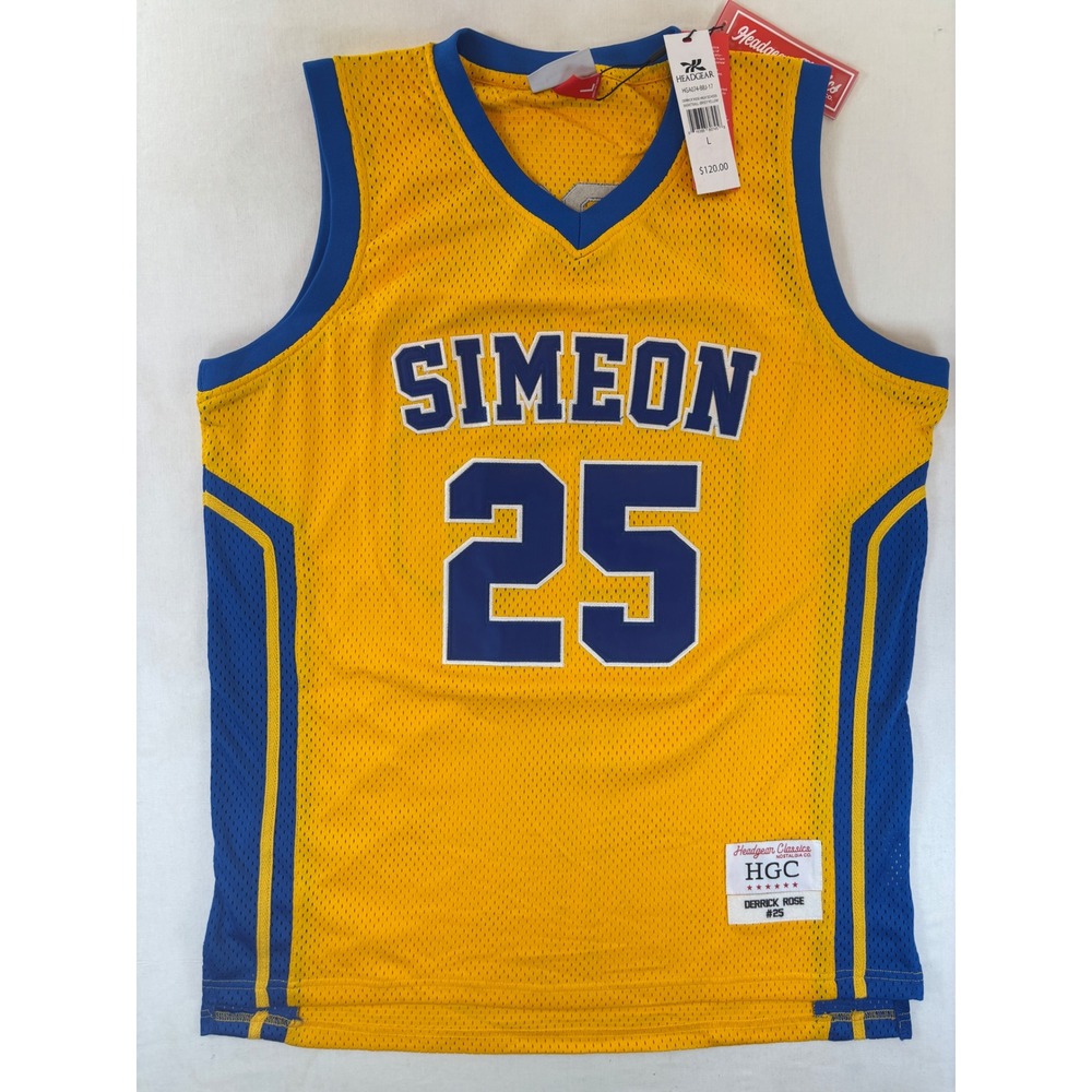 Headgear Classics Derrick Rose Simeon High School Basketball Jersey Yellow Large
